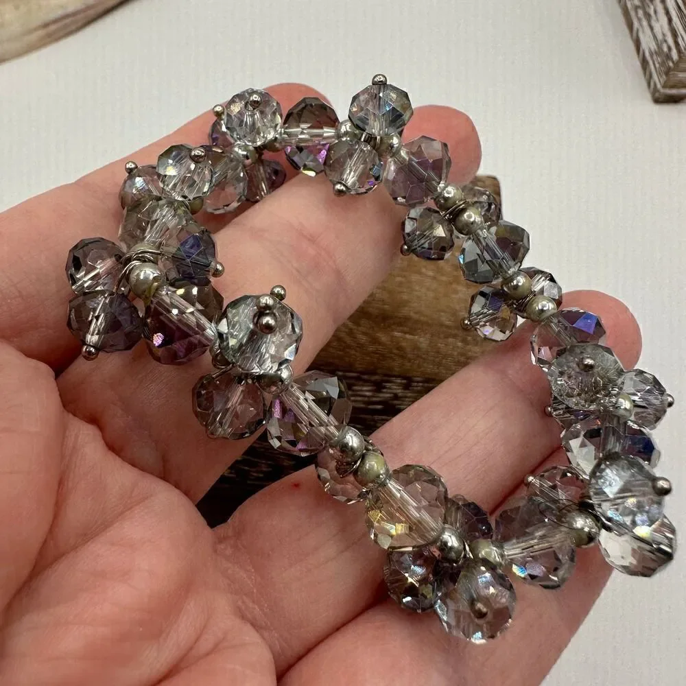 Faceted Crystal Cluster Stretch Bracelet